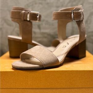 Unisa Tan Sandals with Chunky Block Heel